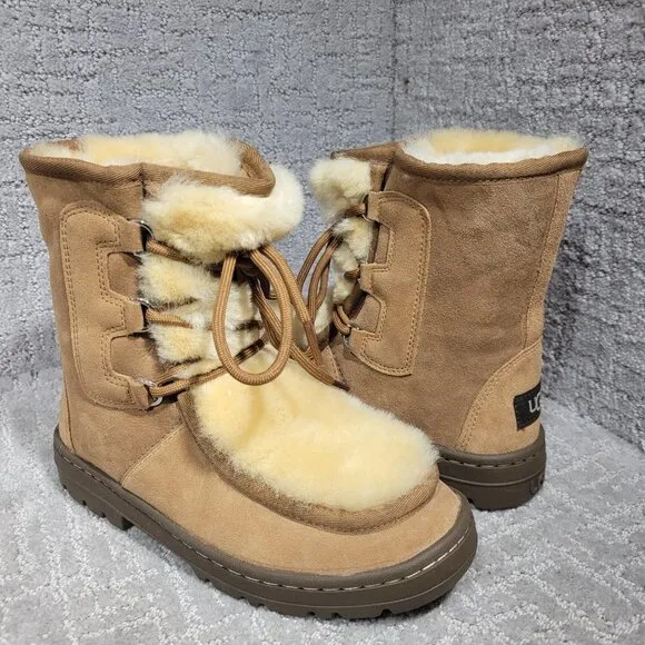 UGG Mukluk Revival Women's Size 5 US Chestnut Suede Sheepskin Winter Boots
