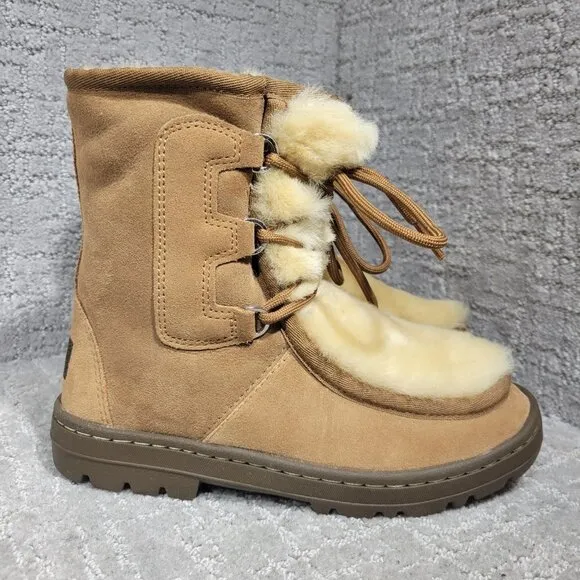 UGG Mukluk Revival Women's Size 5 US Chestnut Suede Sheepskin Winter Boots