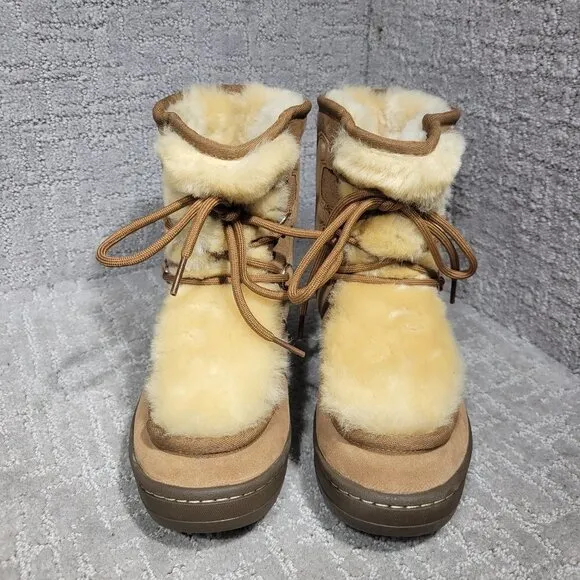 UGG Mukluk Revival Women's Size 5 US Chestnut Suede Sheepskin Winter Boots