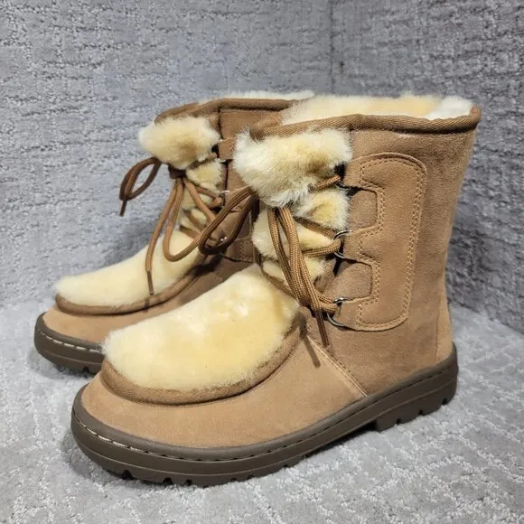 UGG Mukluk Revival Women's Size 5 US Chestnut Suede Sheepskin Winter Boots