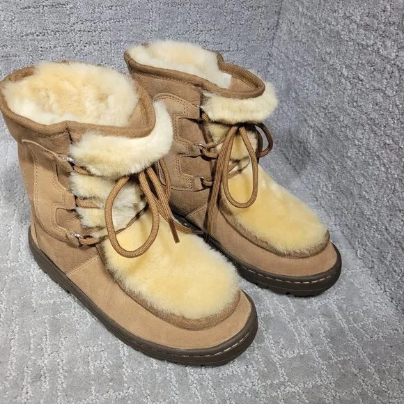 UGG Mukluk Revival Women's Size 5 US Chestnut Suede Sheepskin Winter Boots