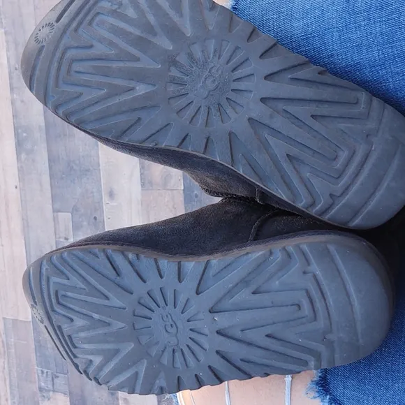 UGG Nash Black Sherling Suede leather Boots sz 8 women's