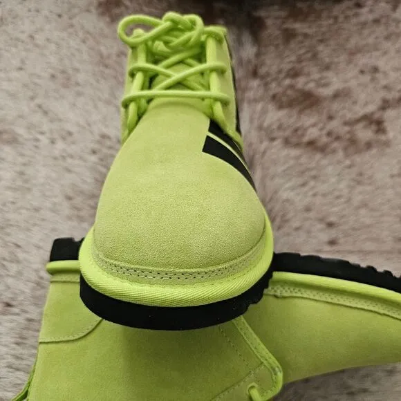 UGG Neumel Chopd Graphic Logo Men's Suede Chukka Boots in Neon Size 10 NEW