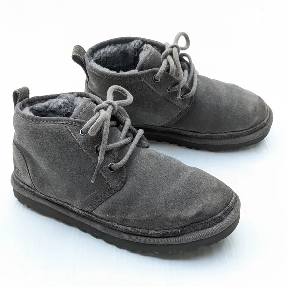 UGG Neumel Gray Suede Leather Chukka Ankle Boots