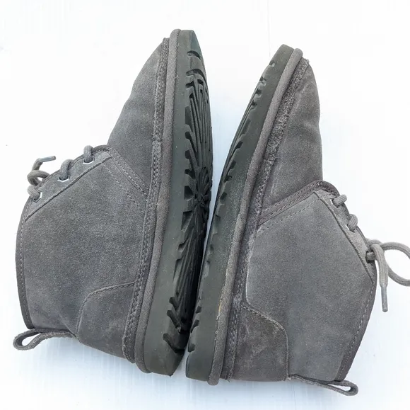 UGG Neumel Gray Suede Leather Chukka Ankle Boots