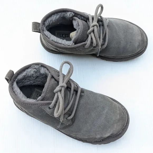 UGG Neumel Gray Suede Leather Chukka Ankle Boots