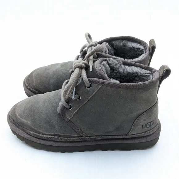 UGG Neumel Gray Suede Leather Chukka Ankle Boots