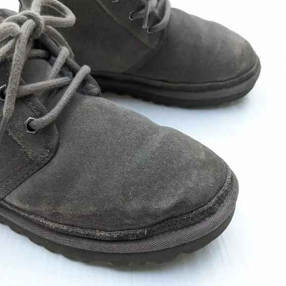 UGG Neumel Gray Suede Leather Chukka Ankle Boots