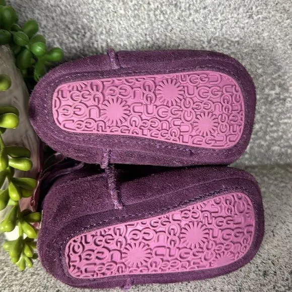UGG Ozlana Purple Suede Leather Baby Boots Size 1