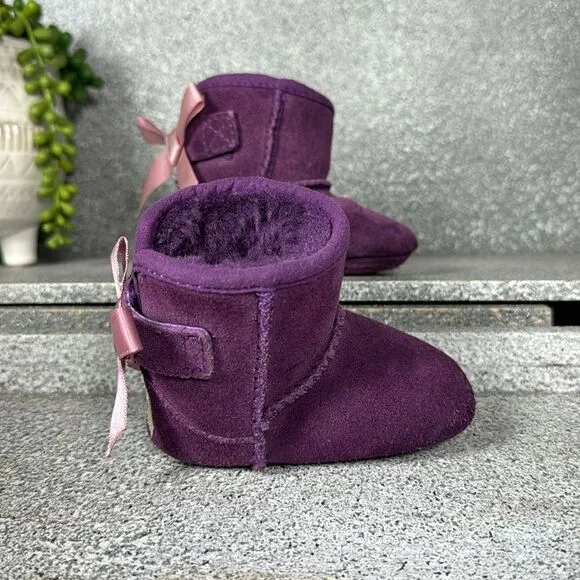 UGG Ozlana Purple Suede Leather Baby Boots Size 1