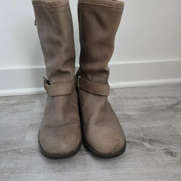 UGG Silva Suede Moto Biker Ankle Boots
