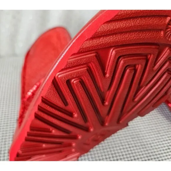 UGG Toddler Girls Red Hearts Boot Metallic Red Size 3, NEW!