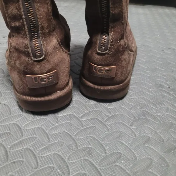 UGG Women's Brown Leather Knightsbridge Boots Size 10 #5119