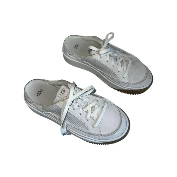 UGG Women's EZ-Duzzit Mule Slide On Platform Sneakers Size 10 White