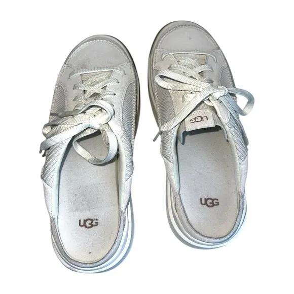 UGG Women's EZ-Duzzit Mule Slide On Platform Sneakers Size 10 White
