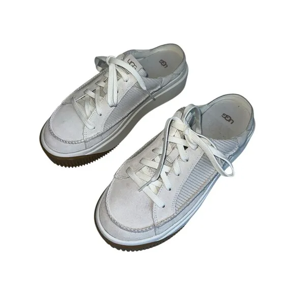 UGG Women's EZ-Duzzit Mule Slide On Platform Sneakers Size 10 White