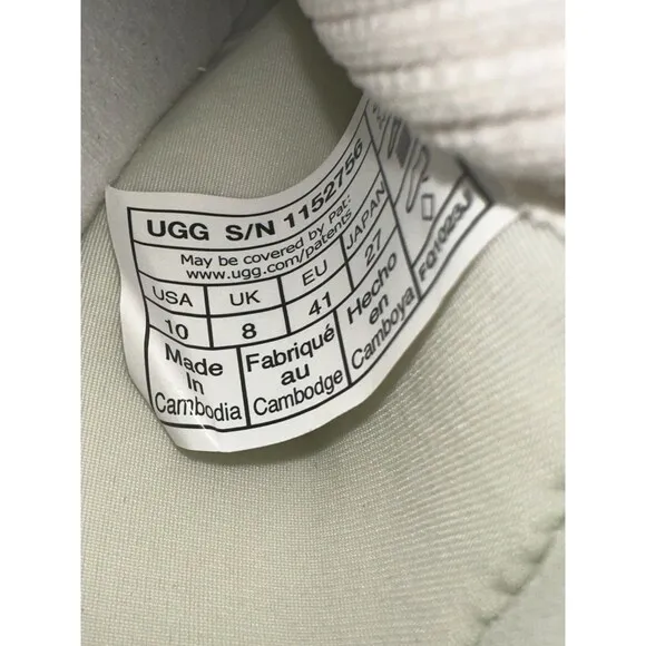 UGG Women's EZ-Duzzit Mule Slide On Platform Sneakers Size 10 White