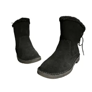 Ugg Women's Naiyah Black Suede Boots Back-Lace, 1138236, Size 6 NWOB