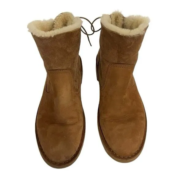 UGG Womens Size 7.5 Naiyah 1016850 Suede Round Toe Ankle Shearling Style Boots
