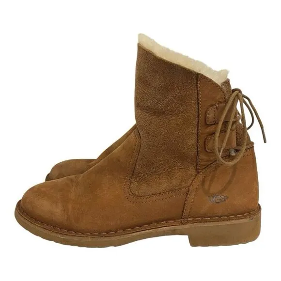 UGG Womens Size 7.5 Naiyah 1016850 Suede Round Toe Ankle Shearling Style Boots