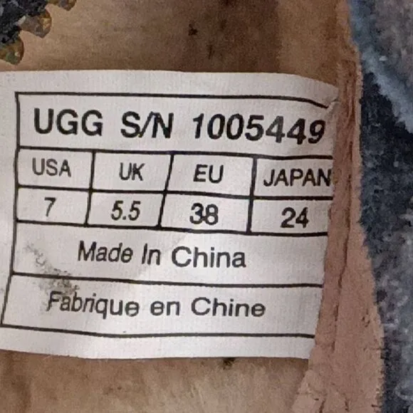 UGG Women's Australia Kary Cuff Sheepskin Boots Black Size 7