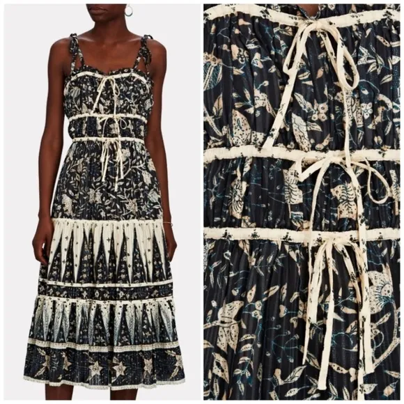 Ulla Johnson Indah Printed Midi Dress Sz 6