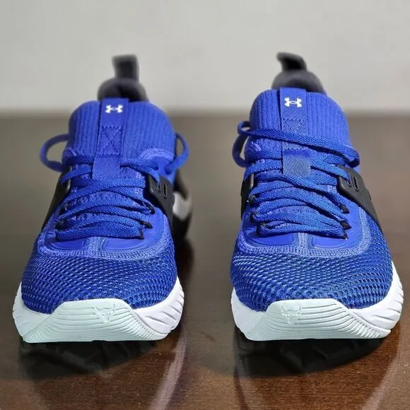 Under Armour UA Project Rock 4 Training Gym Shoes Blue Black Men's Size 8.5 HOVR