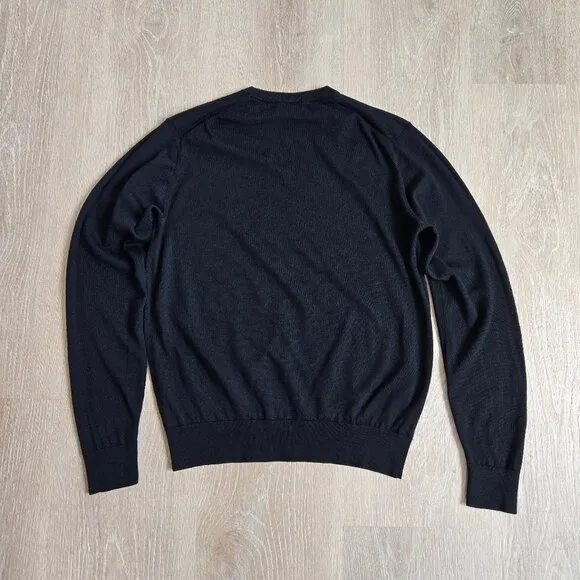 Uniqlo 100% Wool Lightweight Men's Crew Neck Sweater Black Size Small