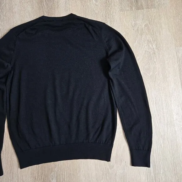 Uniqlo 100% Wool Lightweight Men's Crew Neck Sweater Black Size Small