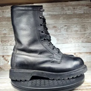 US Military Men's Size 9W Insulated Black Leather Combat Boots Vibram Sole