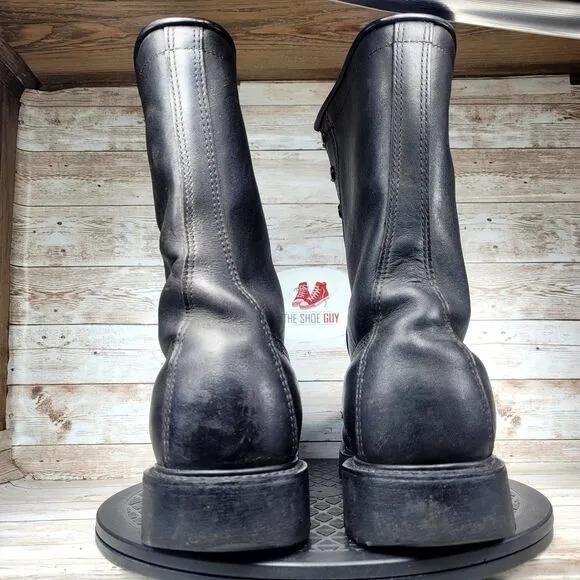 US Military Men's Size 9W Insulated Black Leather Combat Boots Vibram Sole