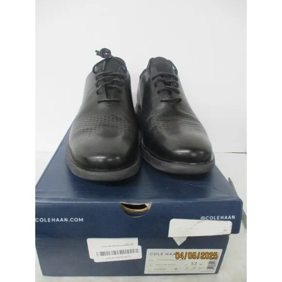 USED Cole Haan Men's 2.ZERGRAND Laser Wingtip Oxford Shoes, Black-Size 13