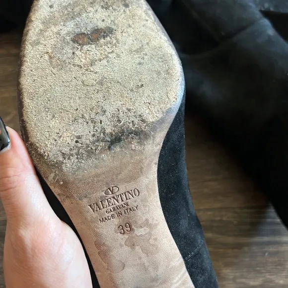 Valentino Heel Suede Thigh High Boots