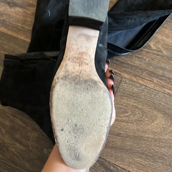 Valentino Heel Suede Thigh High Boots