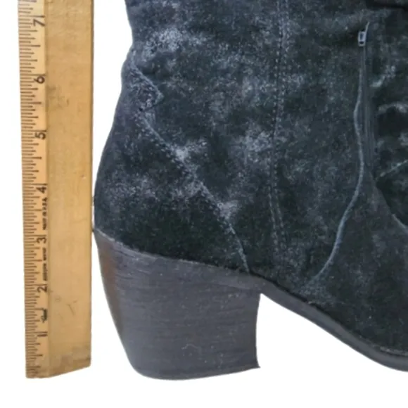 Vaneli Catkin Black Metallic Suede Boots Size 11 N