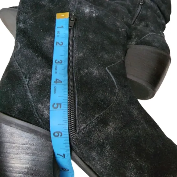 Vaneli Catkin Black Metallic Suede Boots Size 11 N