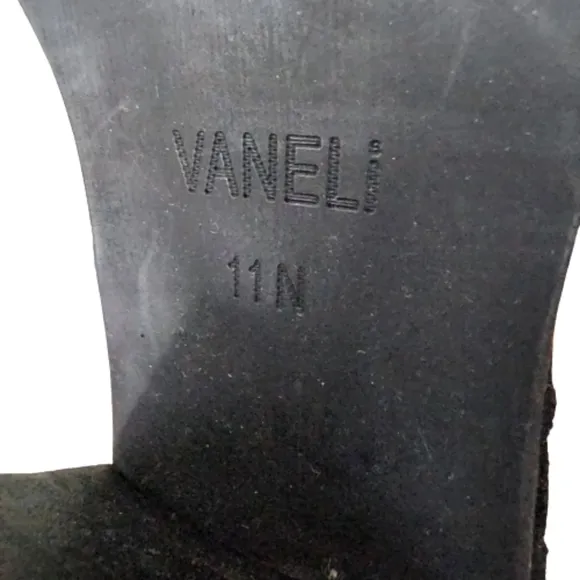 Vaneli Catkin Black Metallic Suede Boots Size 11 N