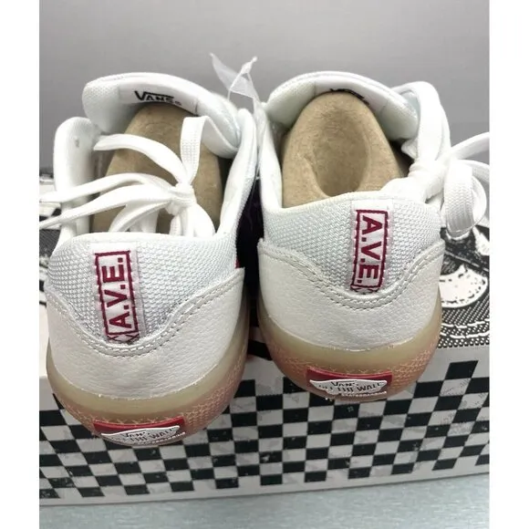 VANS AVE SKATE SPORT LEATHER  WHITE SHOES MEN'S SIZE 5.5