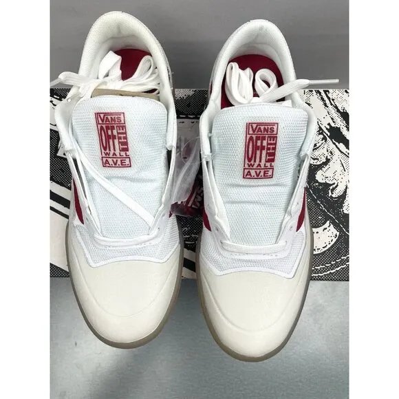 VANS AVE SKATE SPORT LEATHER  WHITE SHOES MEN'S SIZE 5.5