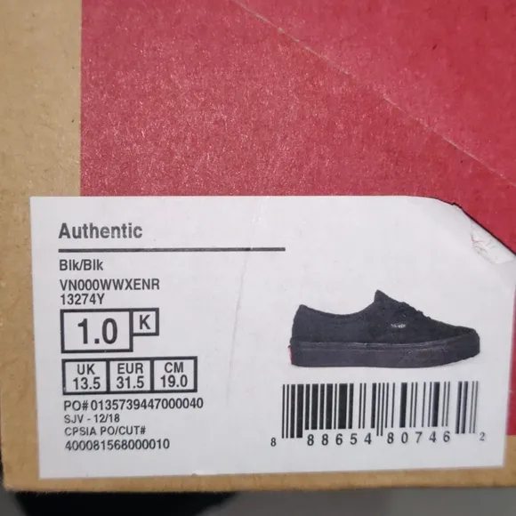 Vans Kids Authentic (Little Kid)Children Unisex S