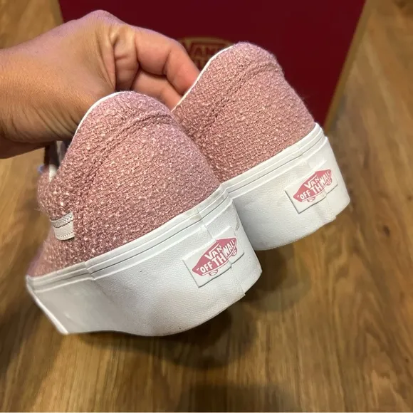VANS Old Skool Stackform Tweed Foxglove pink platform shoes sneakers sz9 new