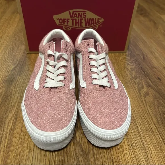 VANS Old Skool Stackform Tweed Foxglove pink platform shoes sneakers sz9 new