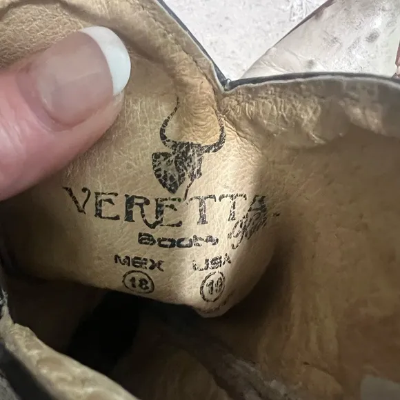 Veretta Ostrich Quail Boots kids USA 19 mex 18