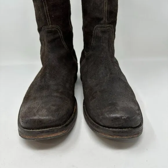 VERO CUOIO Italian Leather Suede Men's Boots, Brown Size 43/9.5-10
