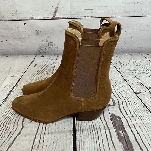 Veronica Beard Boots Womens 7M Lada Chelsea Pull On‎ Caramel Brown