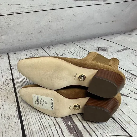 Veronica Beard Boots Womens 7M Lada Chelsea Pull On‎ Caramel Brown