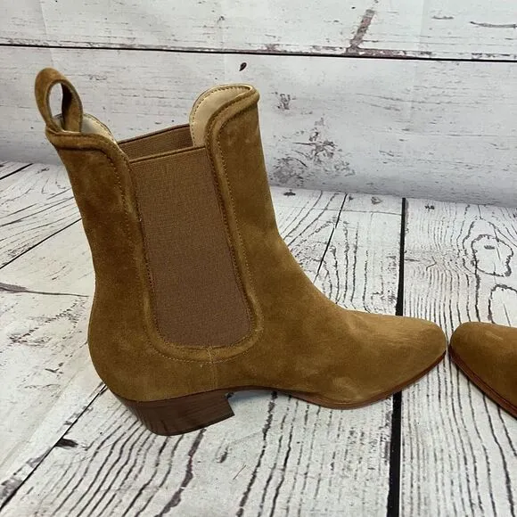 Veronica Beard Boots Womens 7M Lada Chelsea Pull On‎ Caramel Brown