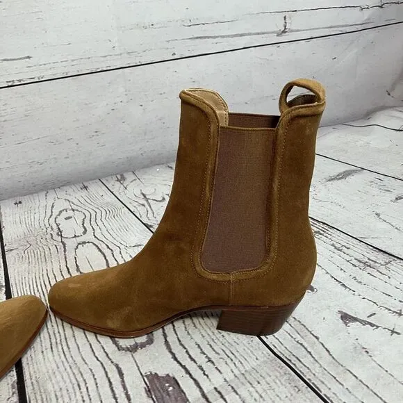 Veronica Beard Boots Womens 7M Lada Chelsea Pull On‎ Caramel Brown
