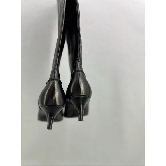 Veronique Branquinho Womens Black Pointed Toe Knee High Ankle Boots Size 40