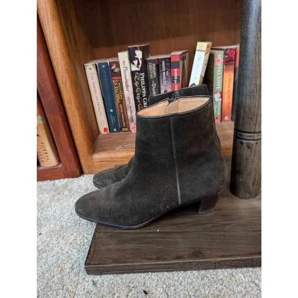 Via Spiga Womens Suede Zip Up Ankle Booties Boots Brown Size 9